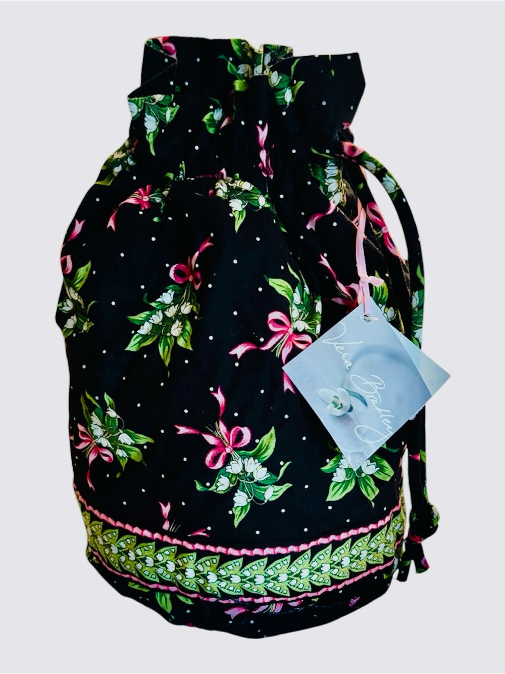 Vera Bradley New Hope Breast Cancer Pattern Ditty Bag New With Tags 1970s 12 in